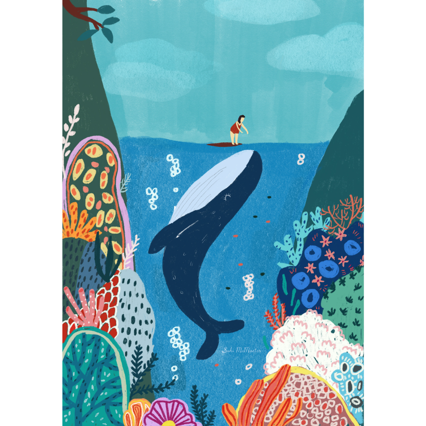Surfer and Whale 500-Piece Puzzle