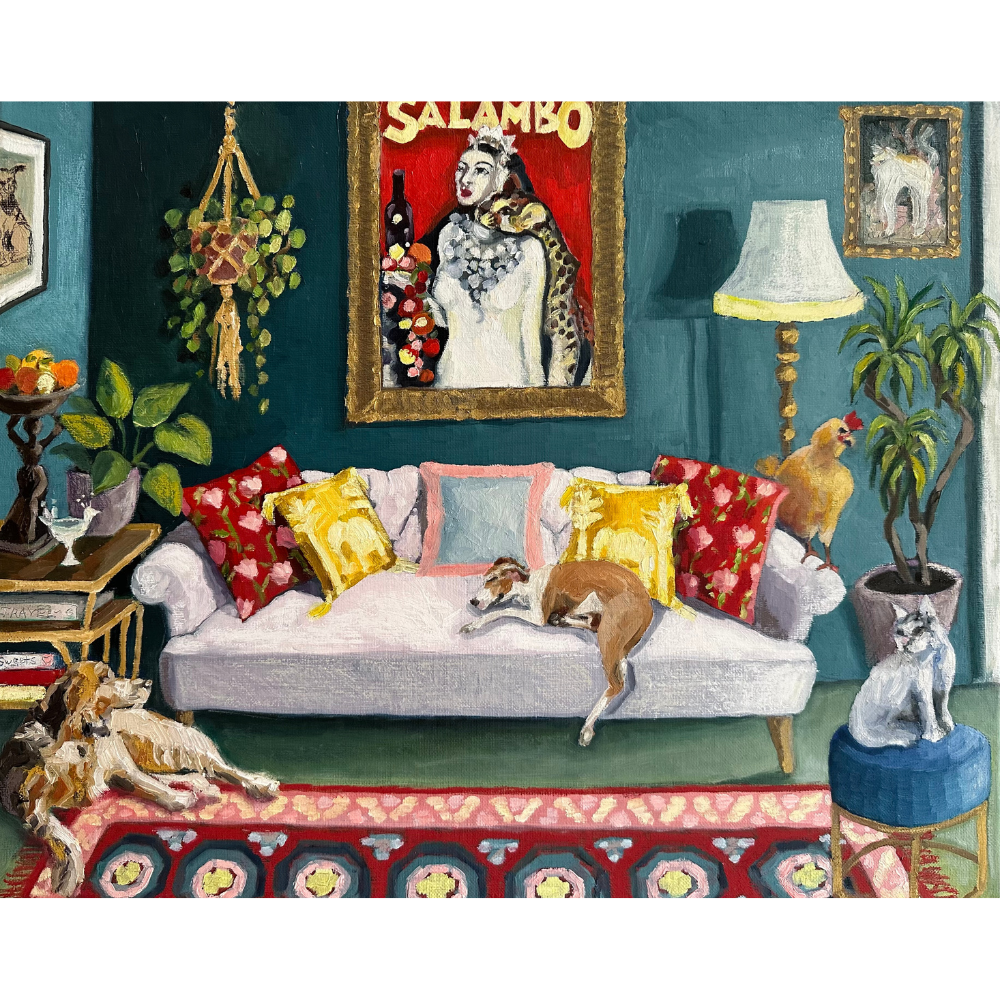 Completed Lounging Around II interior puzzle artwork by Petra Pinn