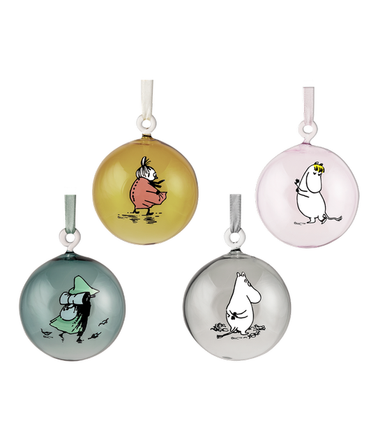 Moomin Glass Decoration Balls Gift Set of 4