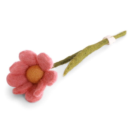 Anemone Felted Flower Small Dusty Red