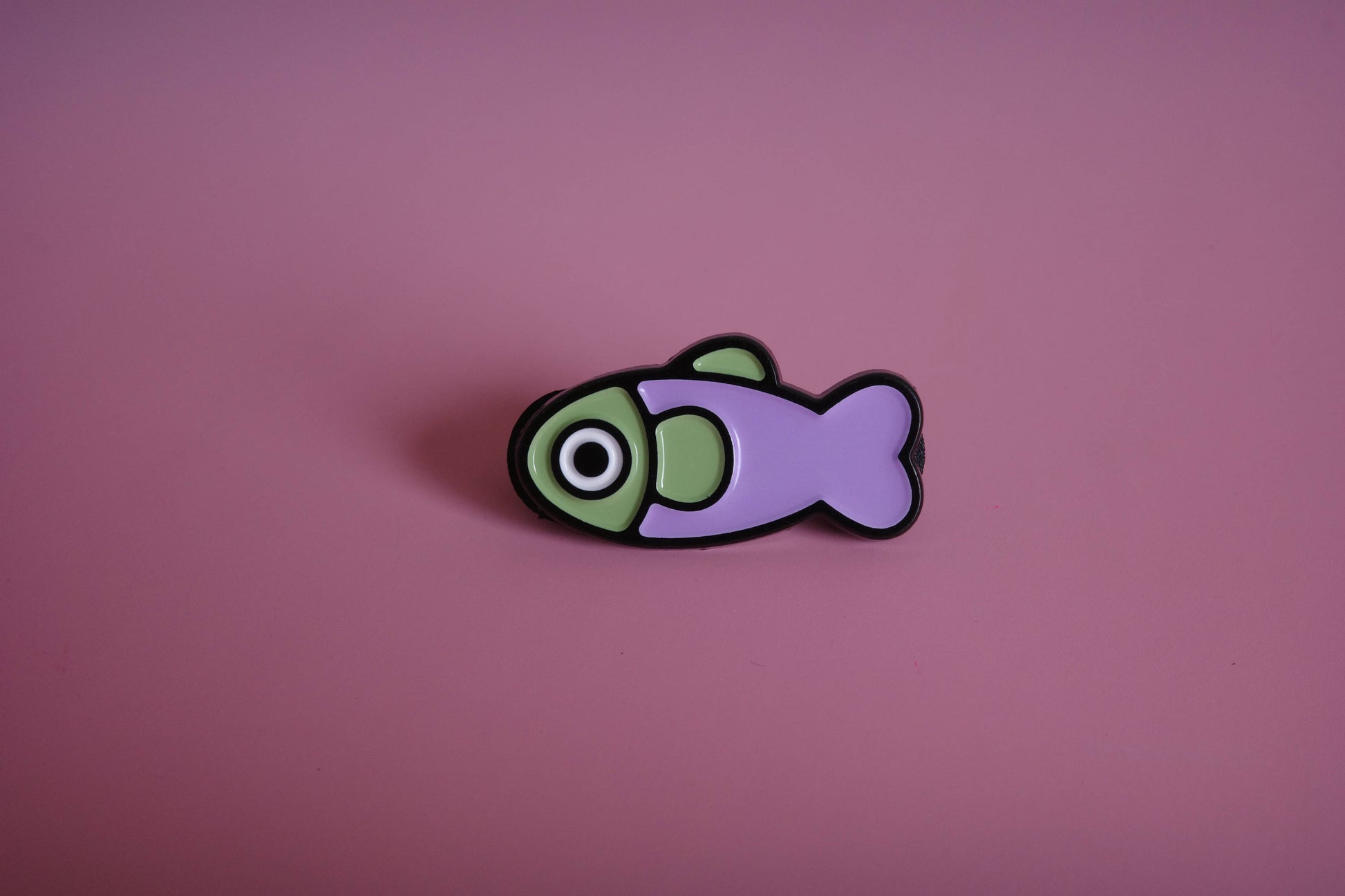 Fish Enamel Pin - Lavender/Sage detail view 4
