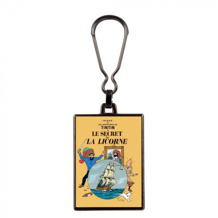 Tintin The Secret of the Unicorn album cover metal keyring