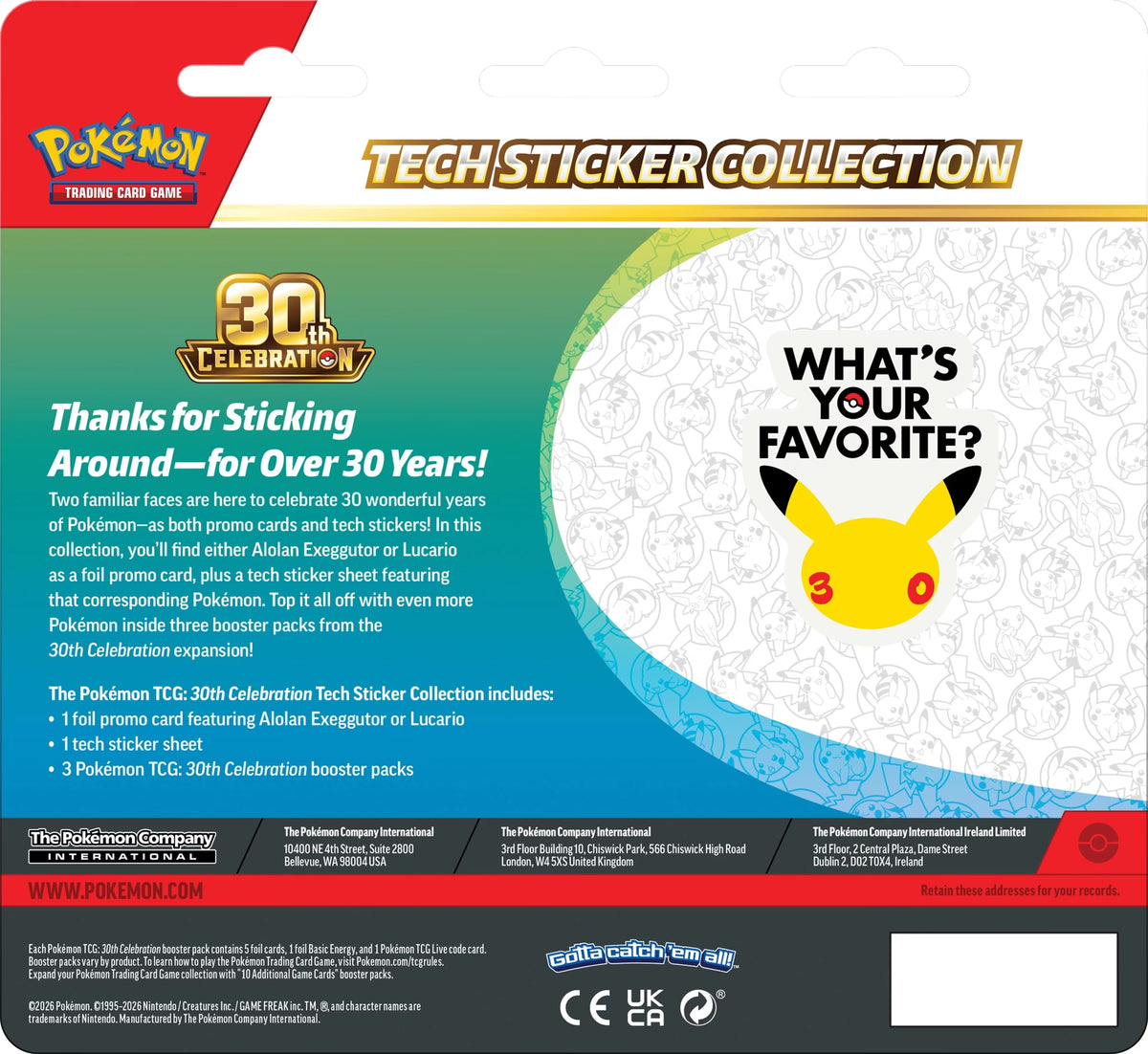 Pokemon Trading Card Game: 30th Celebration Tech Sticker Blister - Alolan Exeggutor