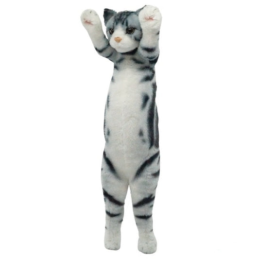 Standing American Shorthair-inspired cat polyester plush toy