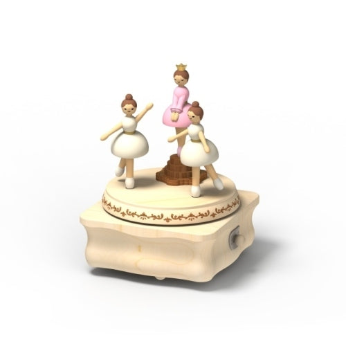 Ballet Performance multi rotate wooden music box with ballerinas