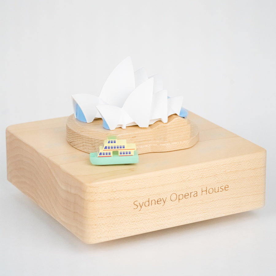 Sydney Opera House Canon in D wooden music box with ferry