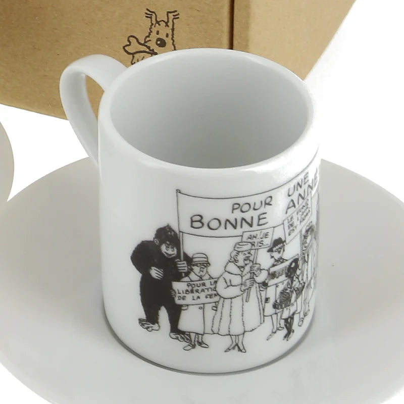 Tintin Greeting Wishes 1972 Espresso Cups (Set of 2)