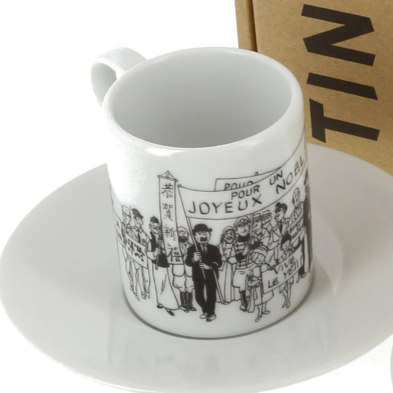 Tintin Greeting Wishes 1972 Espresso Cups (Set of 2)