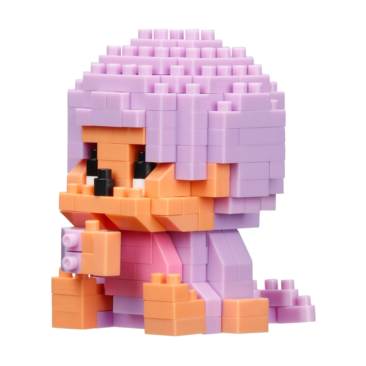 Completed Monchhichi-Kun Light Purple nanoblock model