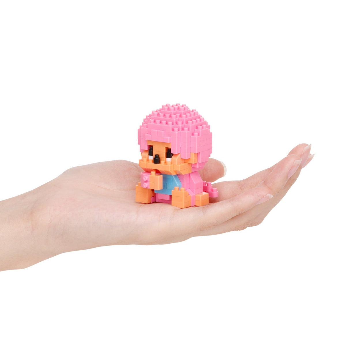 Monchhichi-Kun Taffy Pink nanoblock model detail