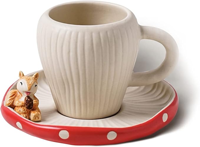 Mushroom Mug with Saucer
