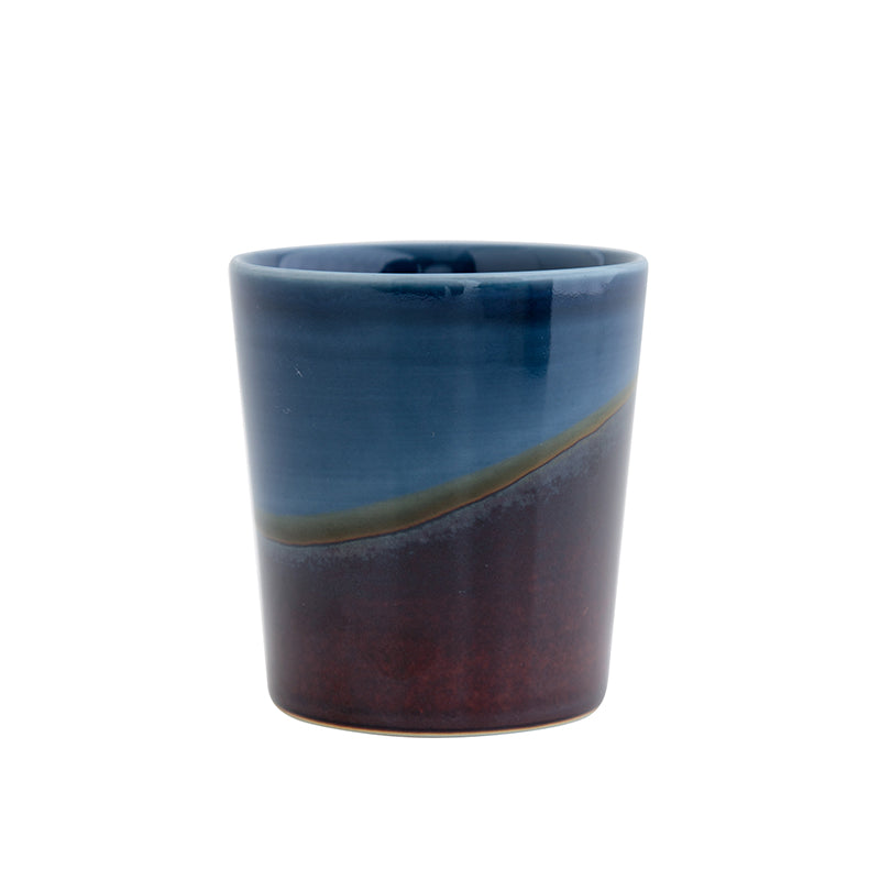 KEEPOT double-layered porcelain cup in Navy x Brown