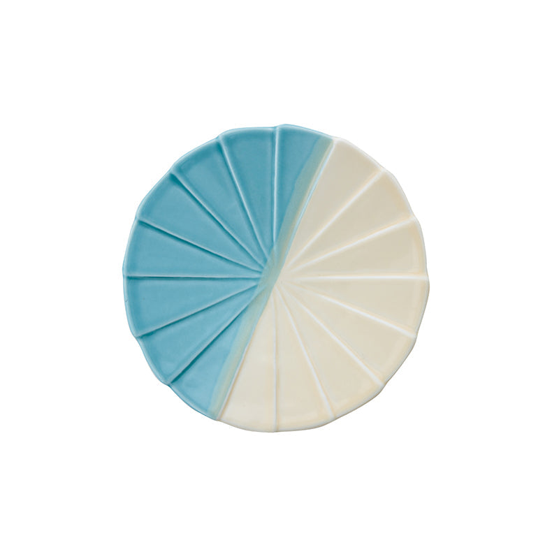KEEPOT porcelain small plate in Turquoise x Cream