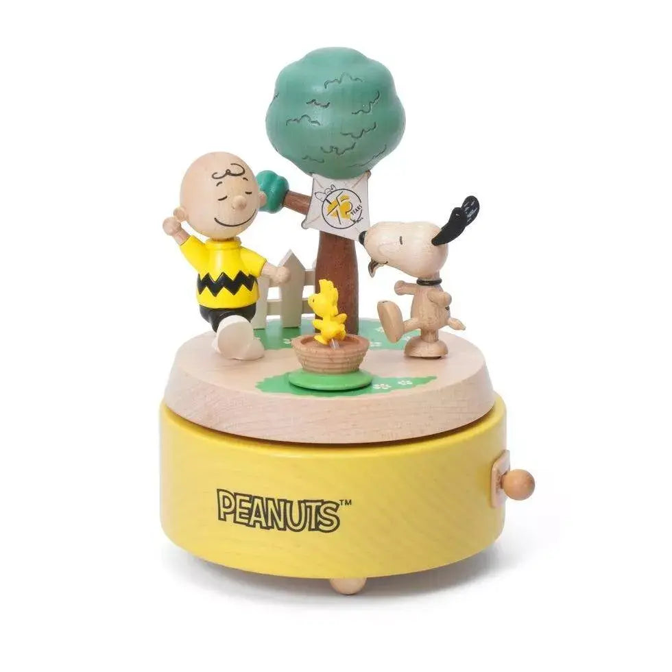 Snoopy, Charlie Brown and Woodstock 75th Anniversary multi rotate music box