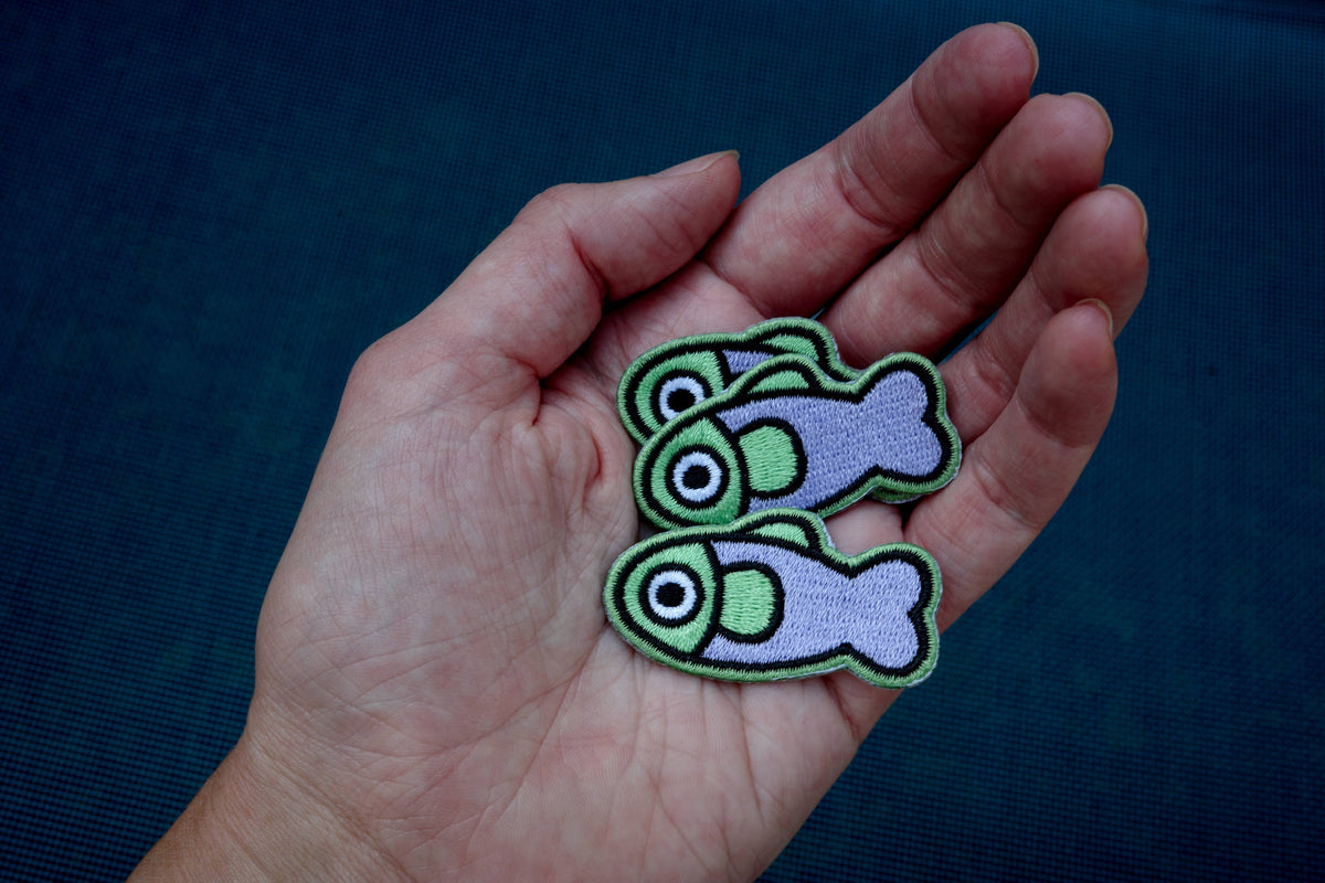 Lavender/Sage Fish Patch detail view 3