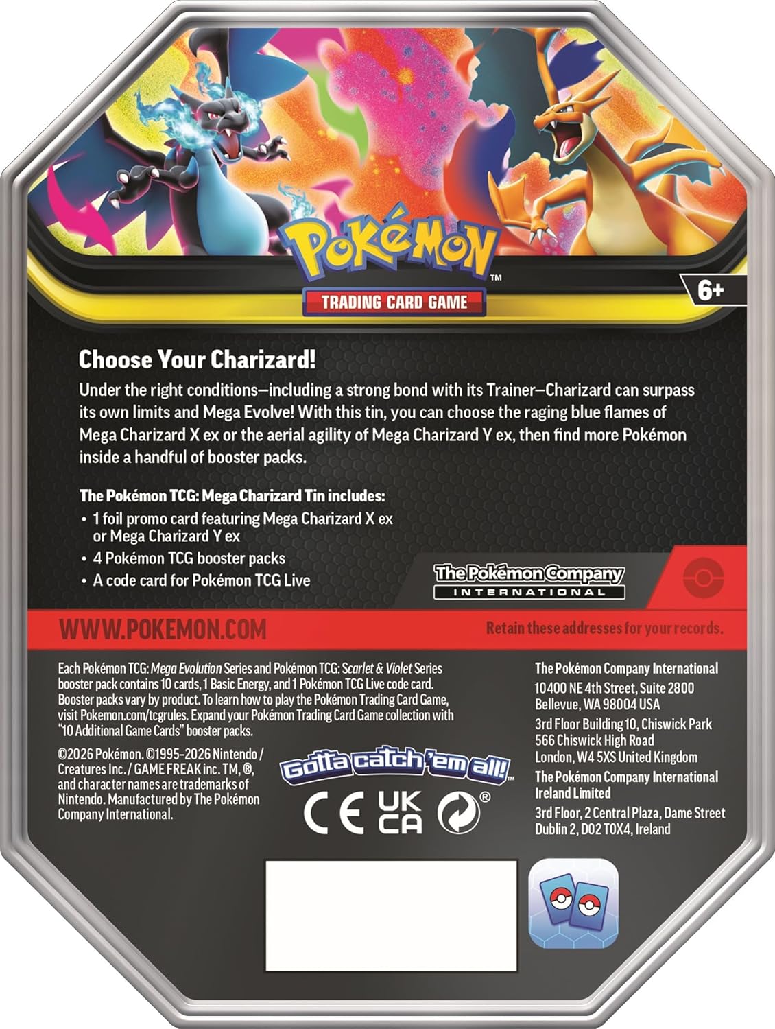 Pokémon TCG: Mega Charizard X Ex Tin