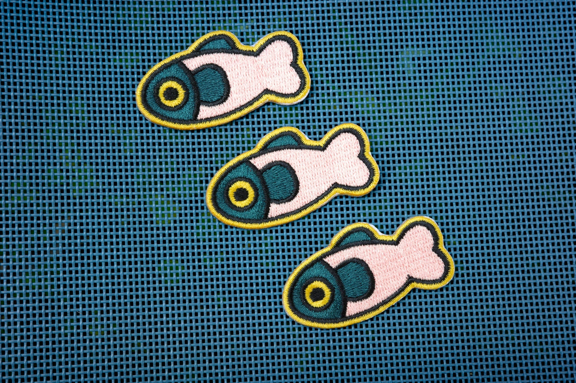 Coral/Dark Green Fish Patch detail view 4
