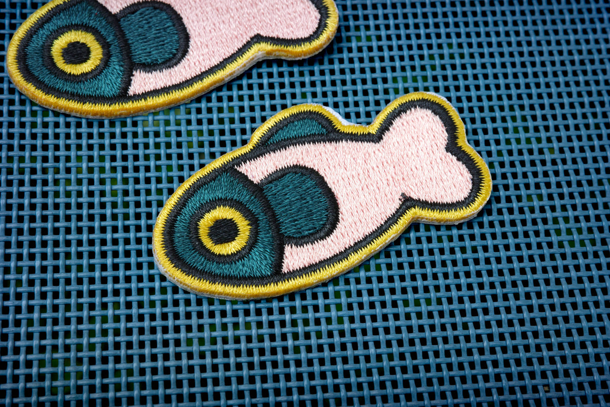 Coral/Dark Green Fish Patch detail view 2