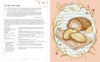 Once Upon a Cookbook croûte au fromage illustrated recipe spread