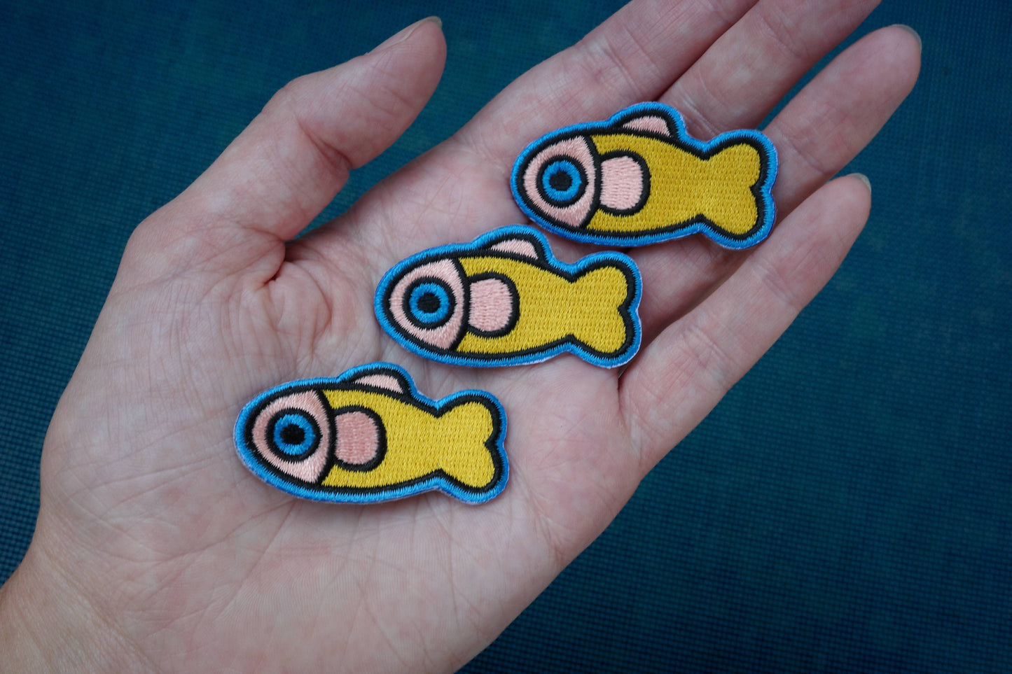 Yellow/Coral Fish Patch detail view 3