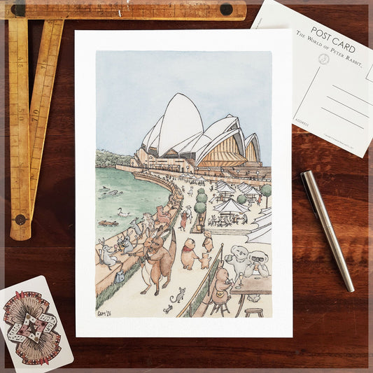 Opera House Outing - A4 Art Print