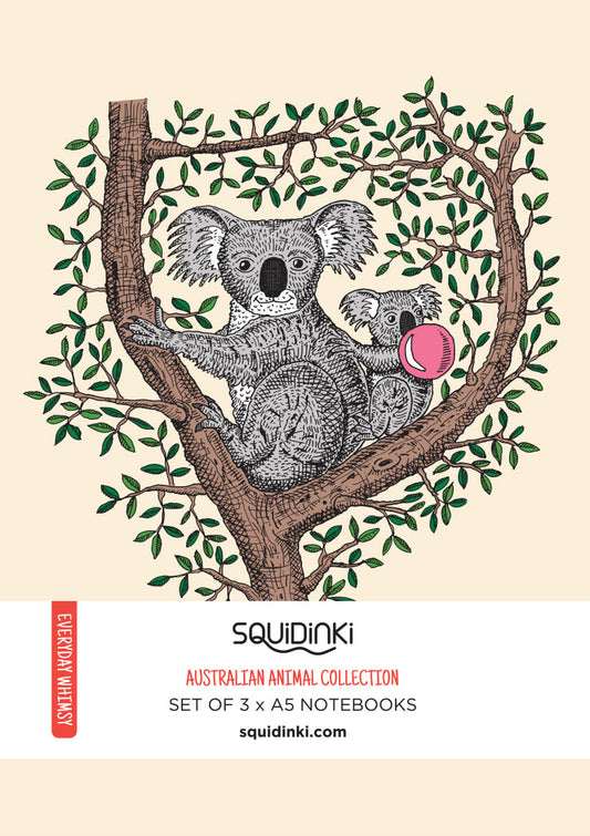 Australian Animal Set of 3 Notebooks