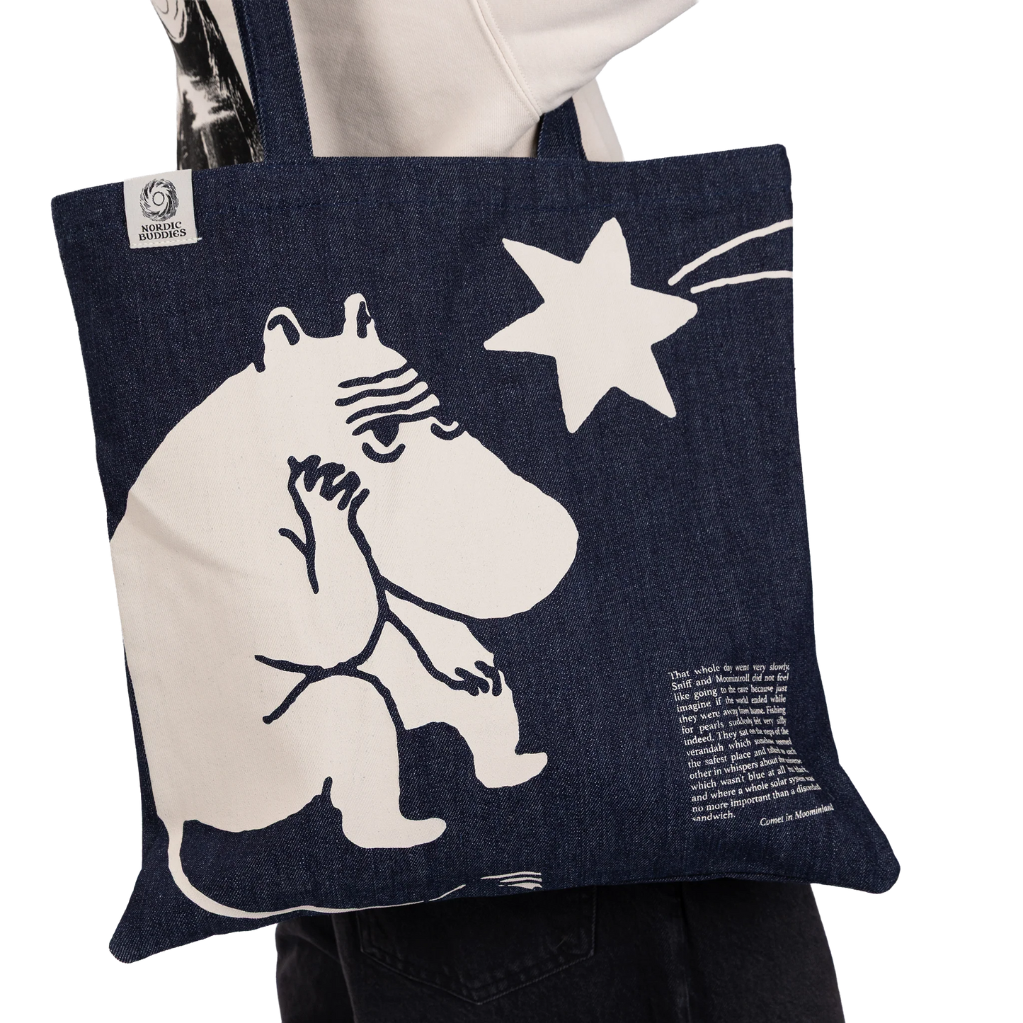 Moomin Novels Denim Tote Bag