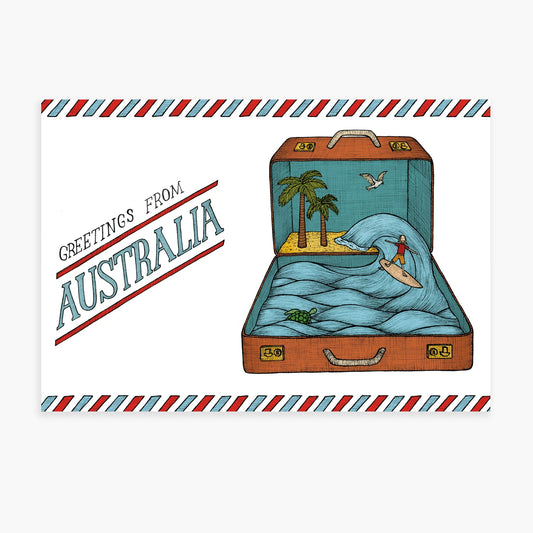 Australia Suitcase Postcard – Queensland Design