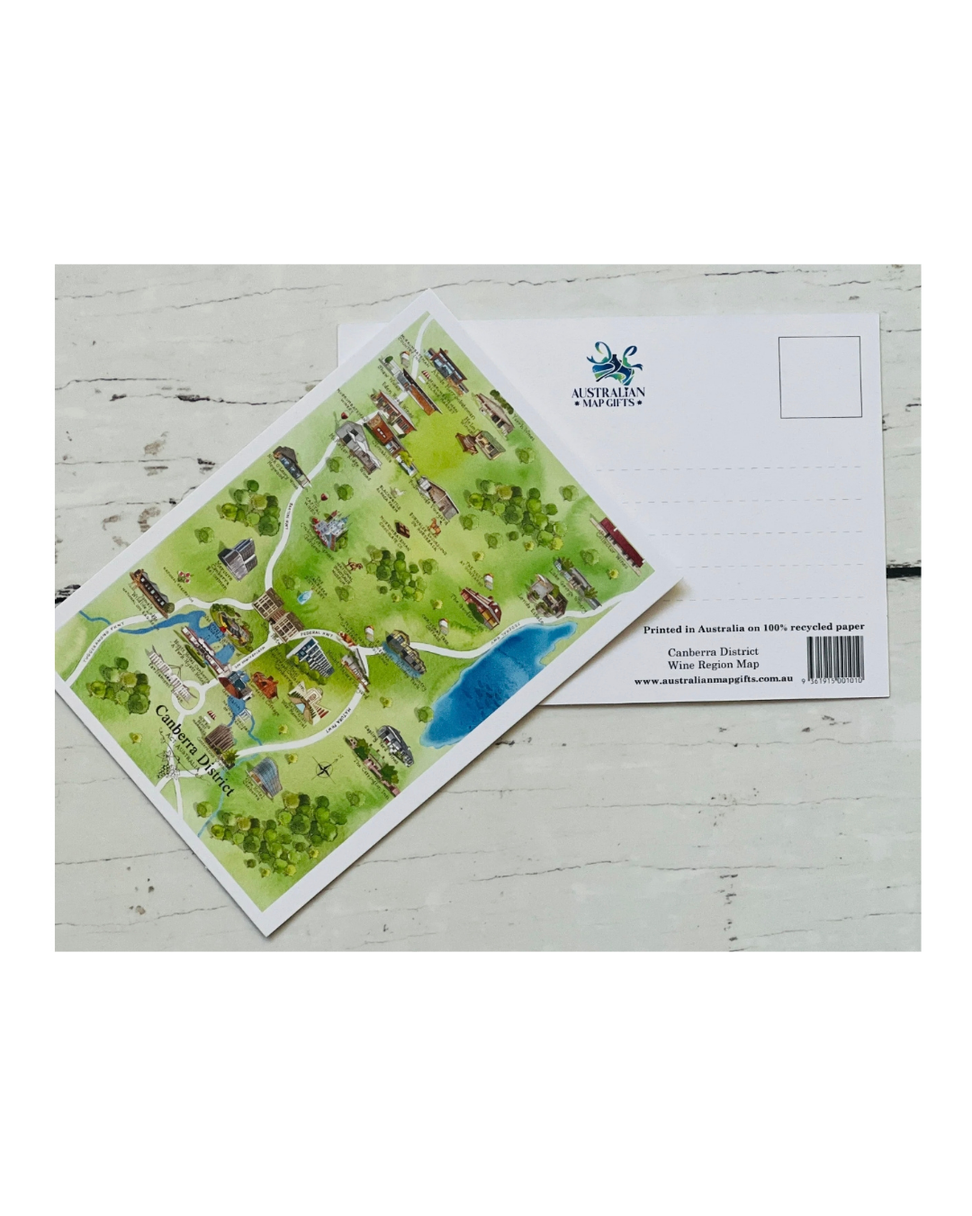 Barossa Wine Region Map Postcard A6