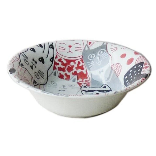 DOWNTOWN CATS - shallow bowl red