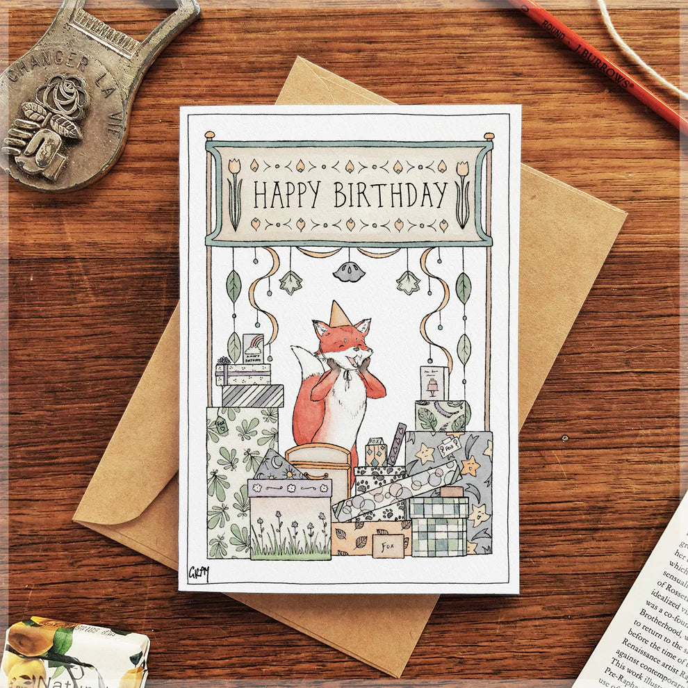 Birthday Fox Greeting Card