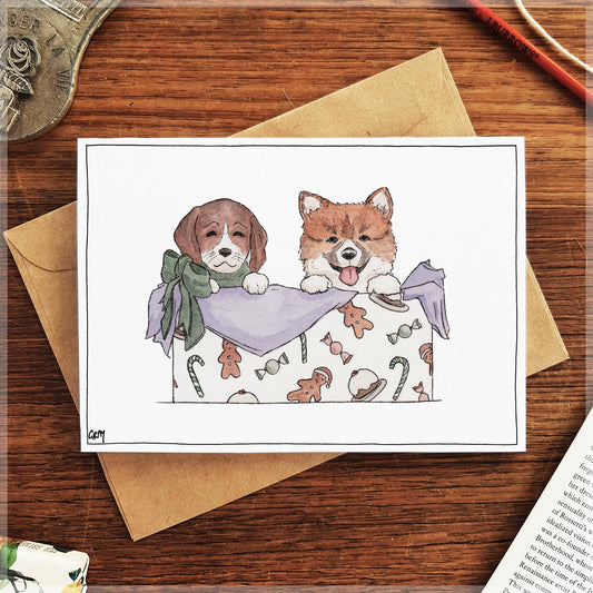 Christmas Puppies - Christmas Card