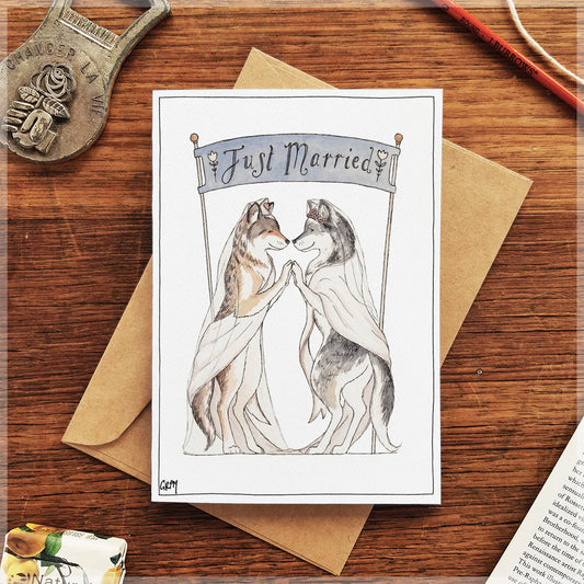 Wolfie Wedding Greeting Card