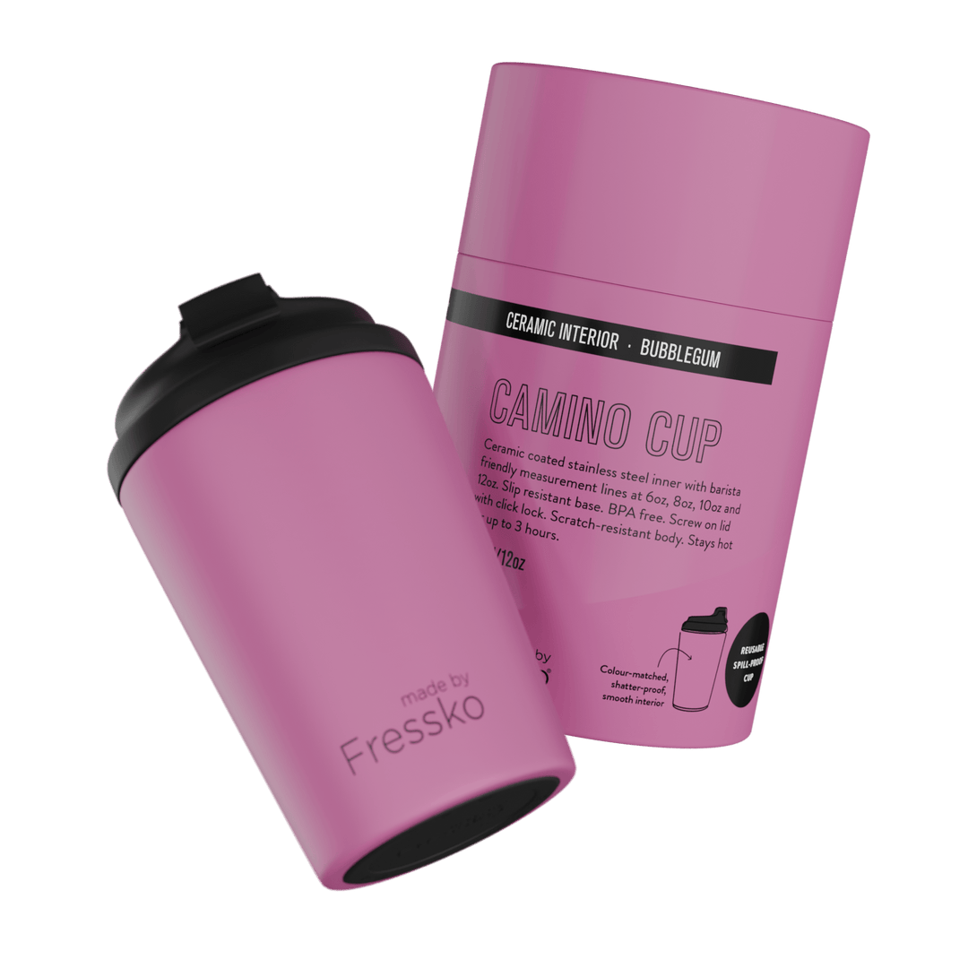 Reusable Cup Ceramic Camino Bubblegum 12oz 340ml