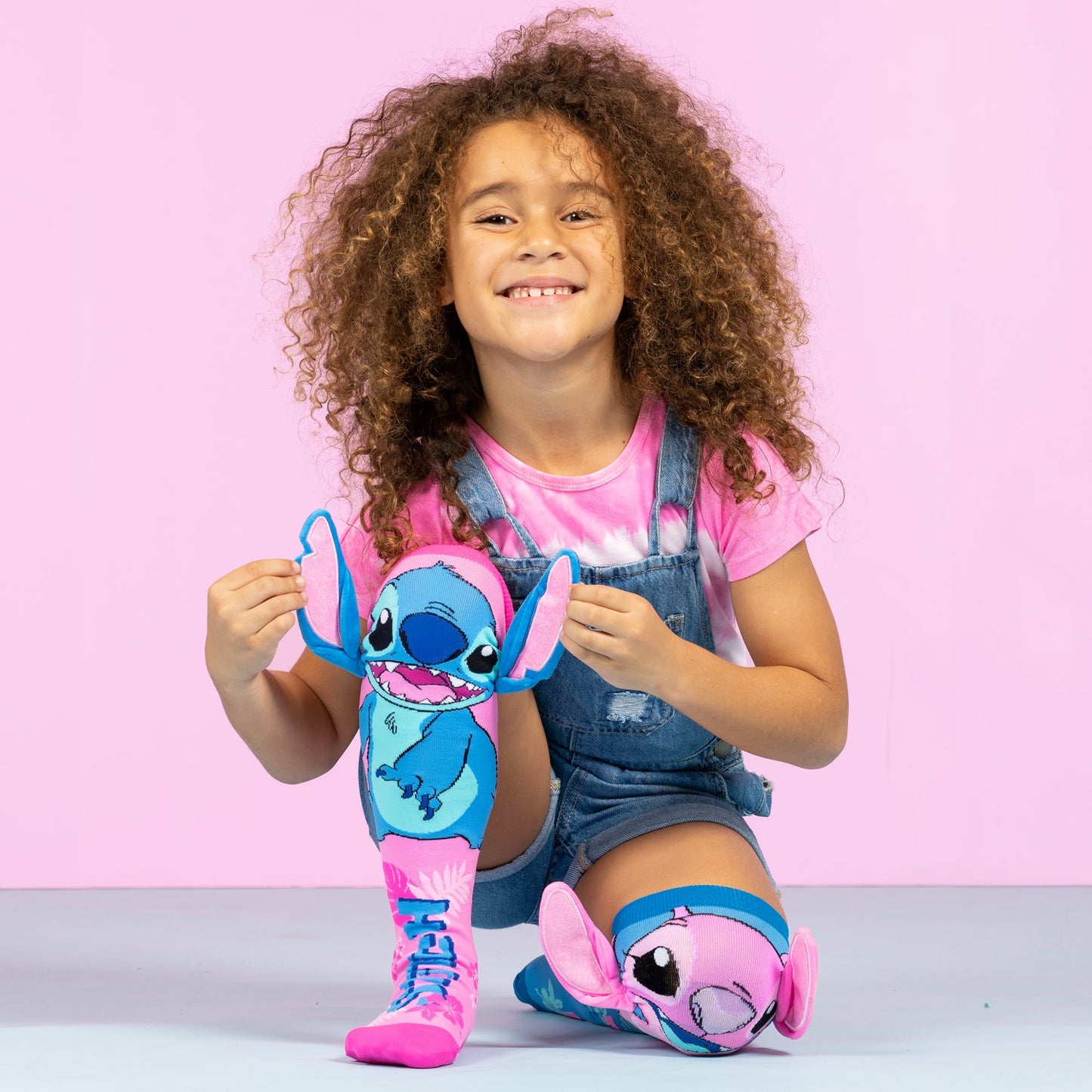Stitch Socks Pink/Blue Socks Age 3-5
