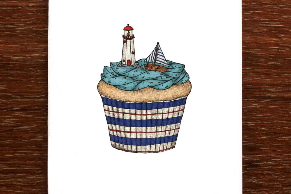 Cupcake Seaside Greeting Card