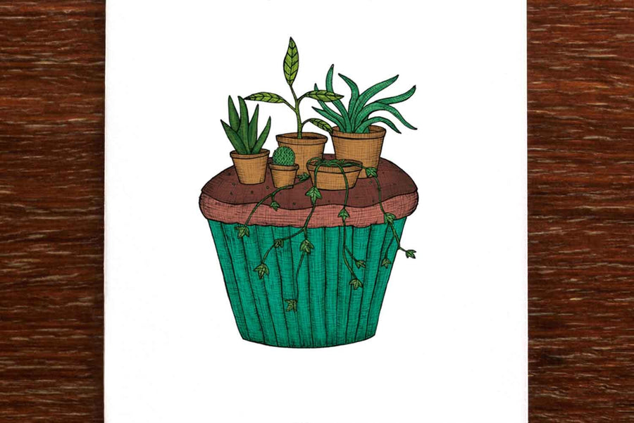 Cupcake Garden Greeting Card