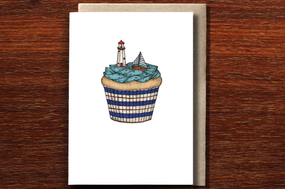 Cupcake Seaside Greeting Card