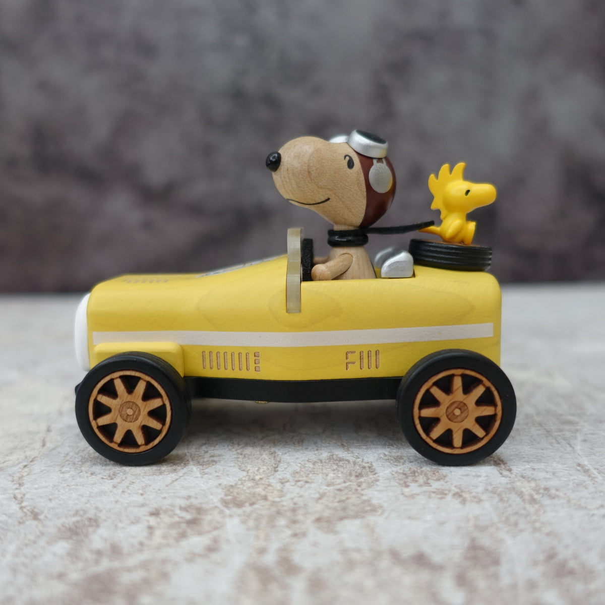 Snoopy 75th Anniversary driving car music box side view