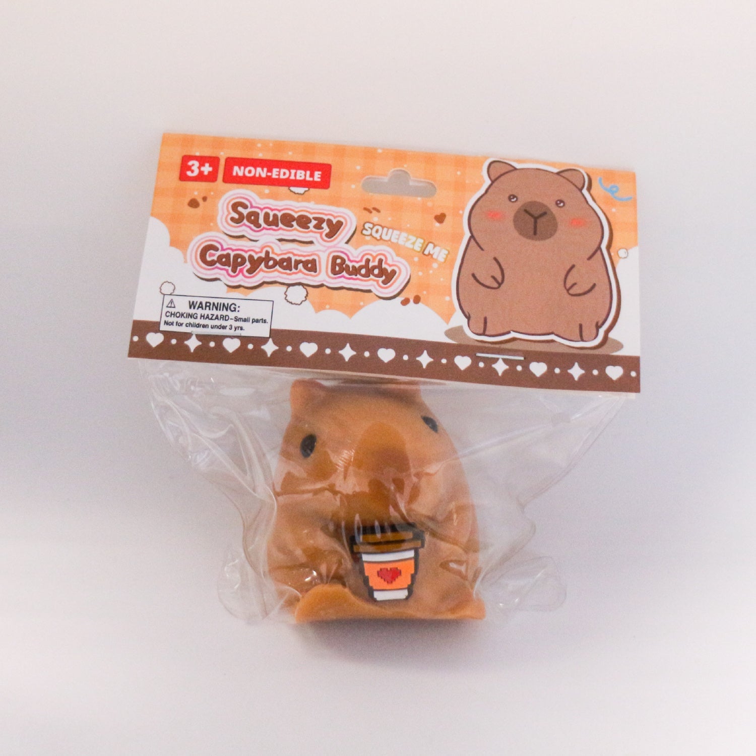 Squeezy Capybara Buddy squishy toy in individual packaging