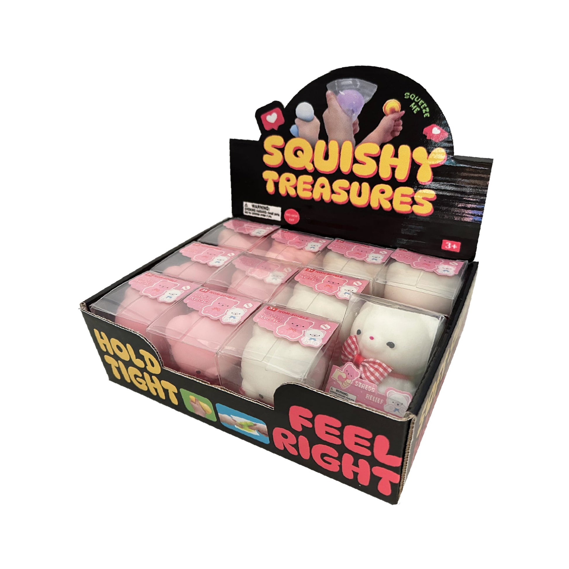 BowBear squishy toys arranged in the supplier display box
