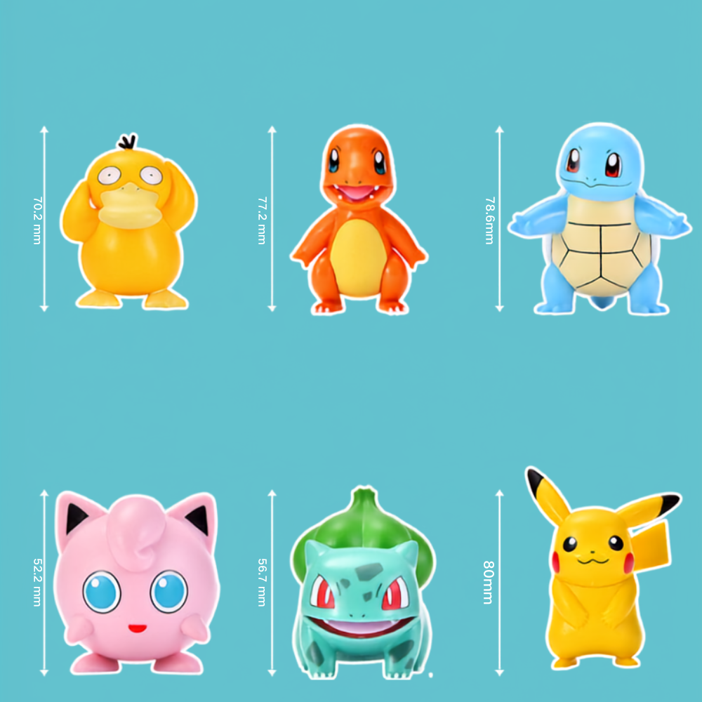 Pokemon Classic Characters figure height comparison