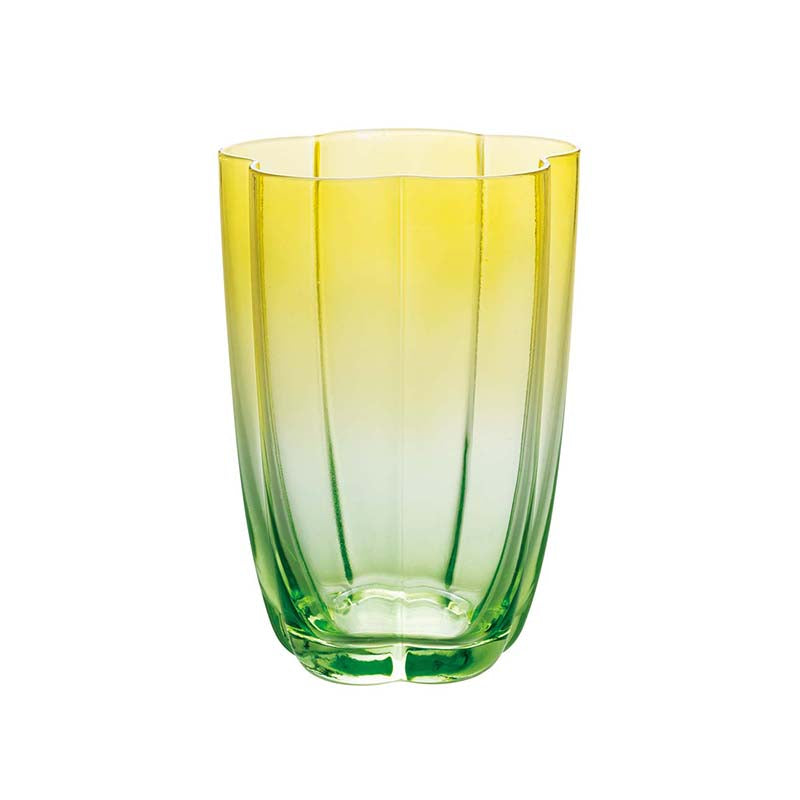 Decole Flower Glass Cup Yellow Medium