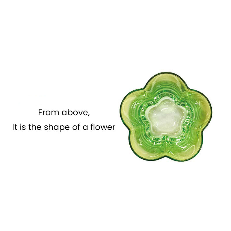 Decole Flower Glass Cup Yellow Medium