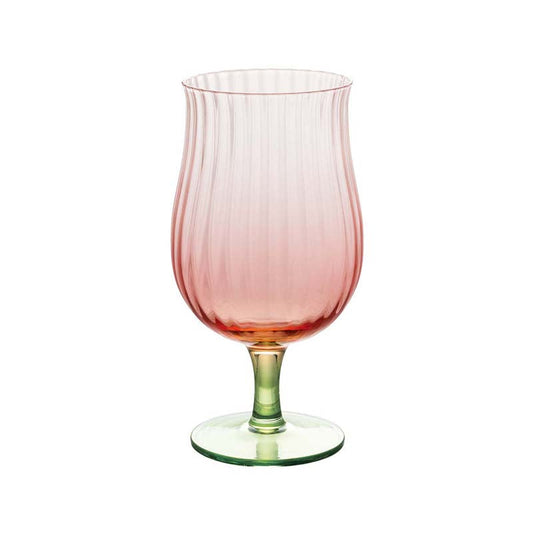 Decole Flower Glass Goblet Cup Pink