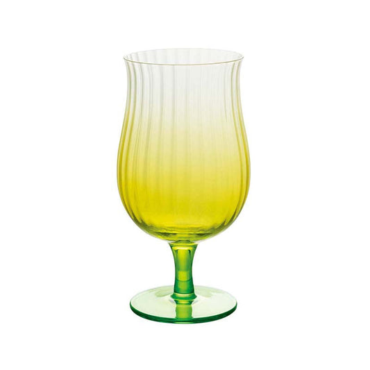 Decole Flower Glass Goblet Cup Yellow