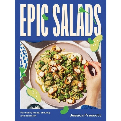 Epic Salads cookbook blue cover with a vibrant salad