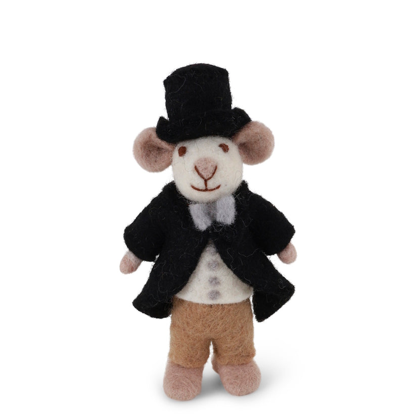 Mouse Groom Small White Decoration