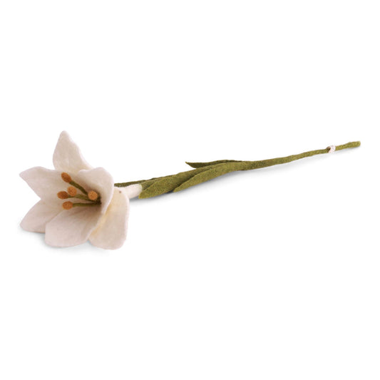 Gry & Sif Felted Trumpet Lily (White)