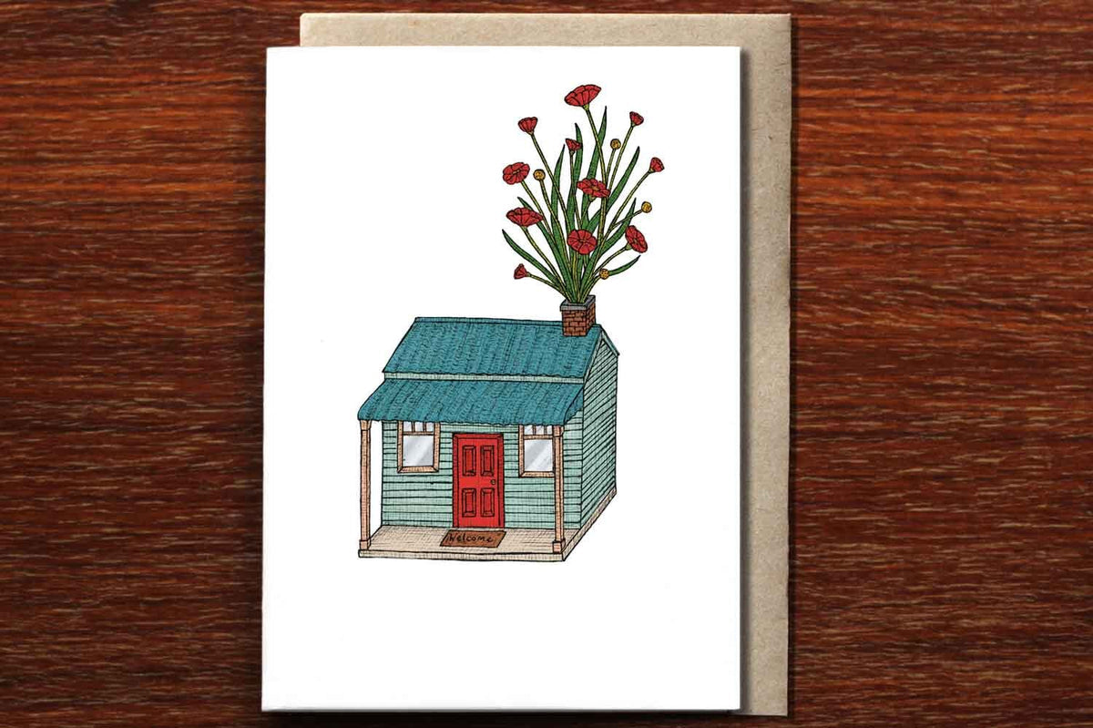 House with Flowers – Housewarming Card